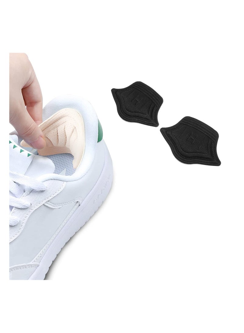 Silicone/Fabric Heel Grips Liner Cushions Inserts for Loose Shoes, Heel Pads Snugs for Shoe Too Big Men Women, Filler Improved Shoe Fit and Comfort, Prevent Heel Slip and Bliste (Black)… - Image 1