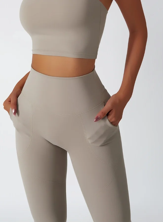 كون.يوغا ليجنز يوغا نسائي KAWN YOGA بخصر عالٍ بدون خياطة مع جيوب