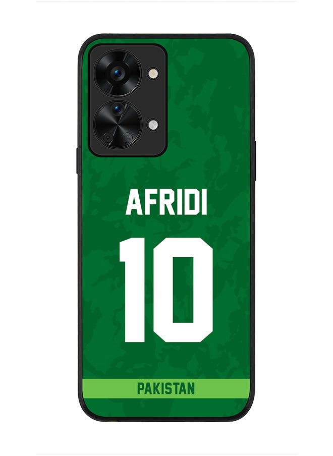 Stylizedd - Rugged Black Edge Case for OnePlus Nord 2T, Slim fit Soft Case Flexible Rubber Edges Thin Cover - Player Name - AFRIDI, Jersey Number- 10 - Image 1