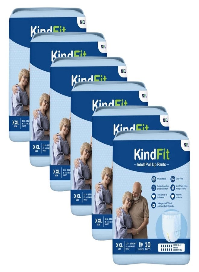 KINDFIT Adult Pull-Up Diapers – XXL Waist 114–155 cm (45–61 in) | Unisex High Absorbency Incontinence Underwear, Leak-Proof Design, Tear-Away Sides – 60 Disposable Diapers – Soft Comfortable Fit - Image 1