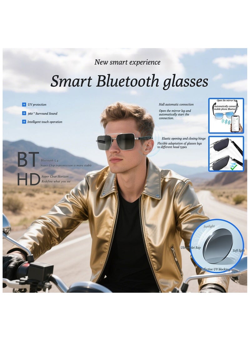 Smart glasses, AI real-time translation glasses, men's ai glasses, driving square frames, smart sunglasses, black technology  - Image 2