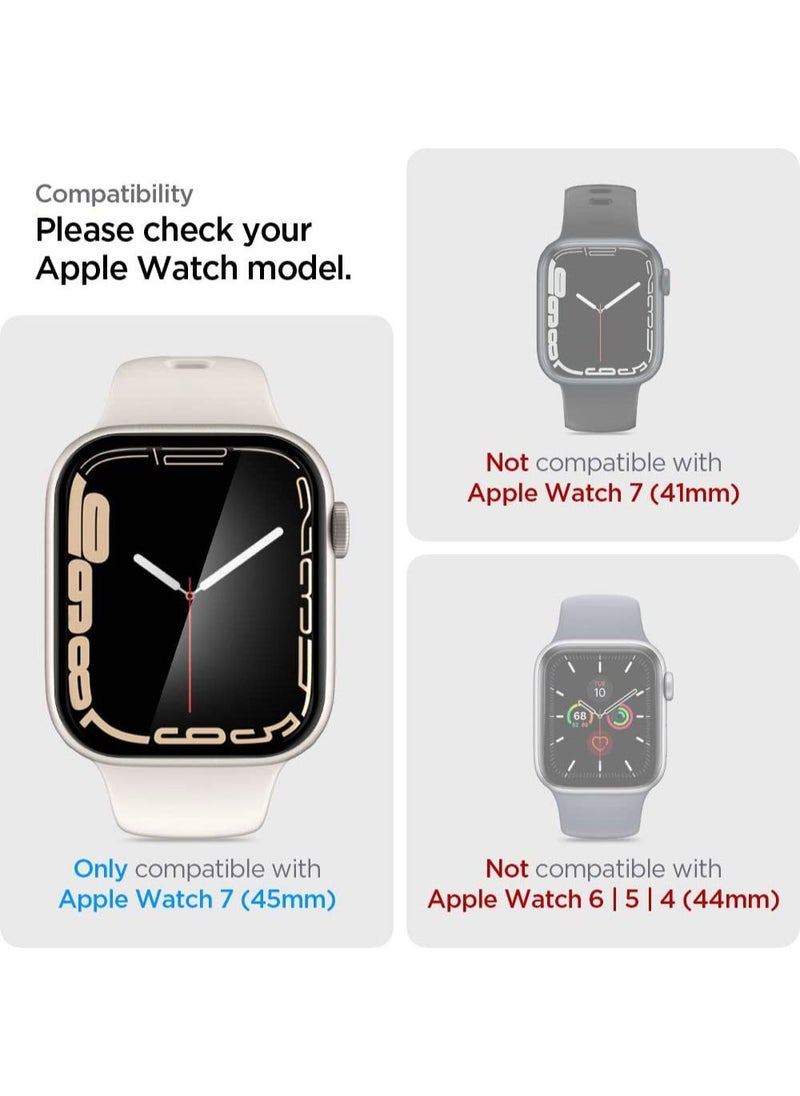 Spigen - Pro Flex Ez Fit Apple Watch Series 8 /7 (45mm) Tempered Glass Screen Protector with Auto Align Install Kit - 2 Pack - Image 1