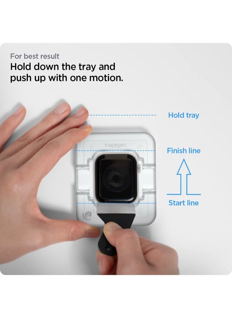 Spigen - Pro Flex Ez Fit Apple Watch Series 8 /7 (45mm) Tempered Glass Screen Protector with Auto Align Install Kit - 2 Pack - Image 1