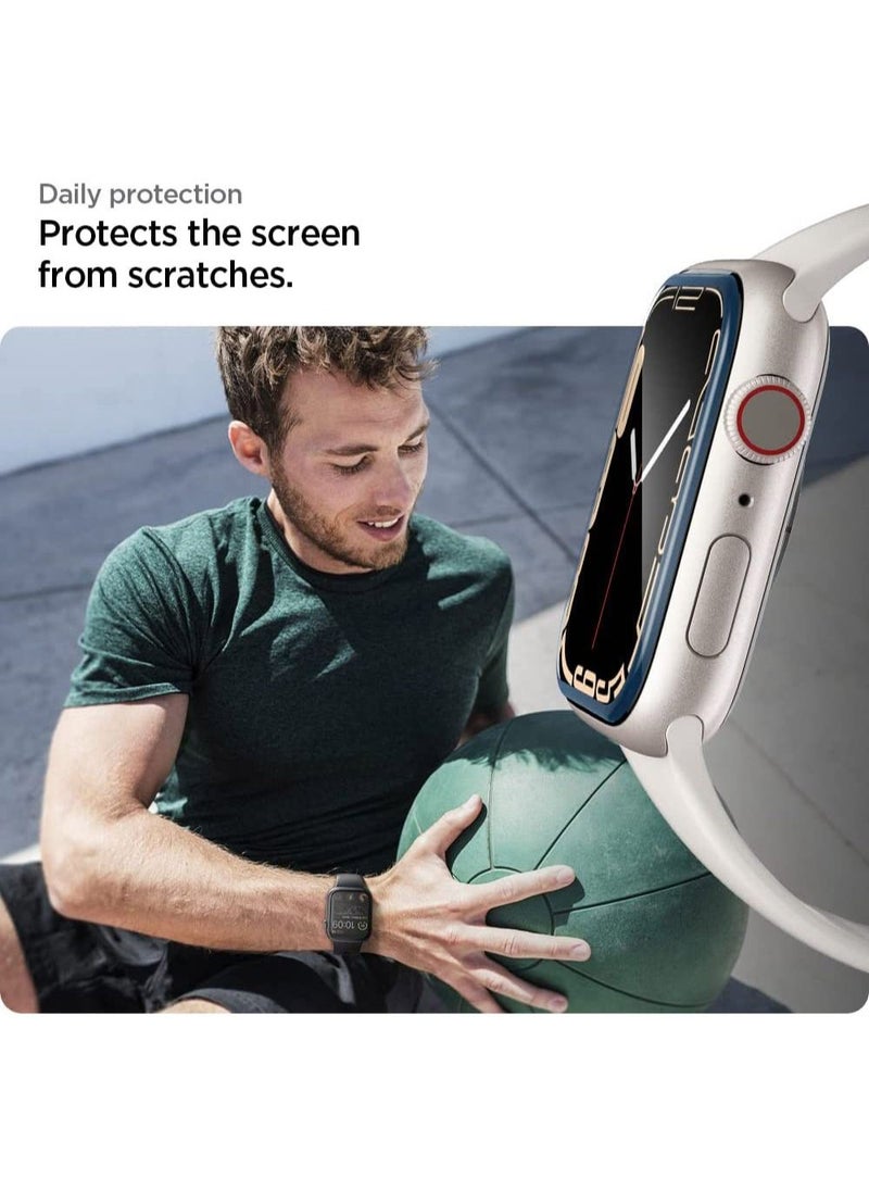 Spigen - Pro Flex Ez Fit Apple Watch Series 8 /7 (45mm) Tempered Glass Screen Protector with Auto Align Install Kit - 2 Pack - Image 1