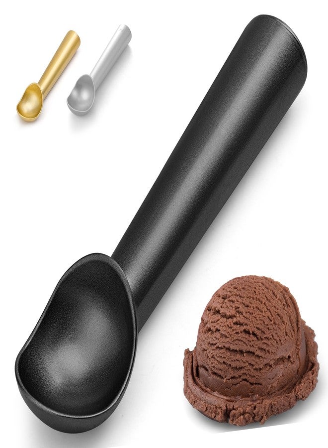 CUNSENR 7 inch Ice Cream Scoop - One-Piece Nonstick Aluminum Ice Cream Scooper - Professional Metal Ice Cream Spoon - Durable, Easy to Use & Clean - Lightweight Cookie Spoon - Scoop Ice Cream (Black) - Image 1