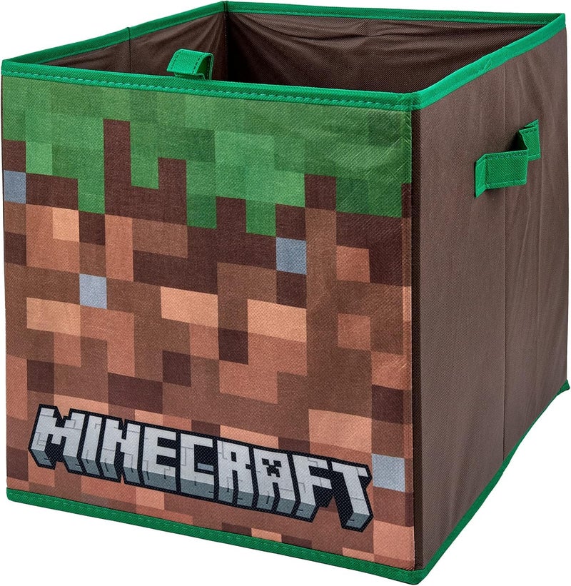 HOX Kids Minecraft Collapsible Storage Boxes with Handles Durable Fabric Foldable Storage Cubes  Compatible Ikea Kallax Furniture  Perfect For Organising Kids Room  Playroom