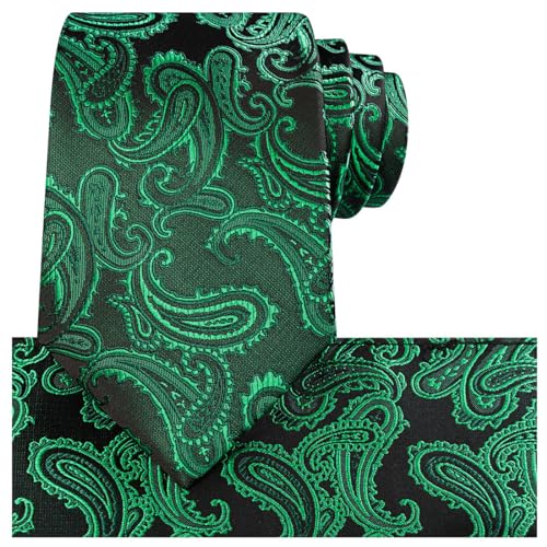 KissTies Kelly Green Black Tie 63'' XL Extra Long Ties Big Tall Man Necktie - Image 1