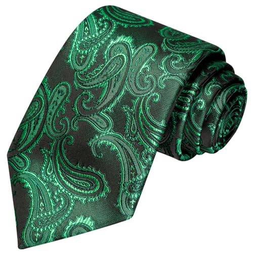 KissTies Kelly Green Black Tie 63'' XL Extra Long Ties Big Tall Man Necktie - Image 2