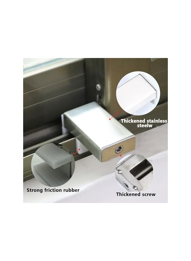 The Bros قفل نافذة، 2 قطعة أقفال أمان للأطفال قابلة للتعديل للانزلاق، قفل باب أمان للأطفال مع مفتاح، سهل التركيب ولا يحتاج إلى أدوات حفر، أقفال أمان للنوافذ للمنزل والمكتب - Image 4