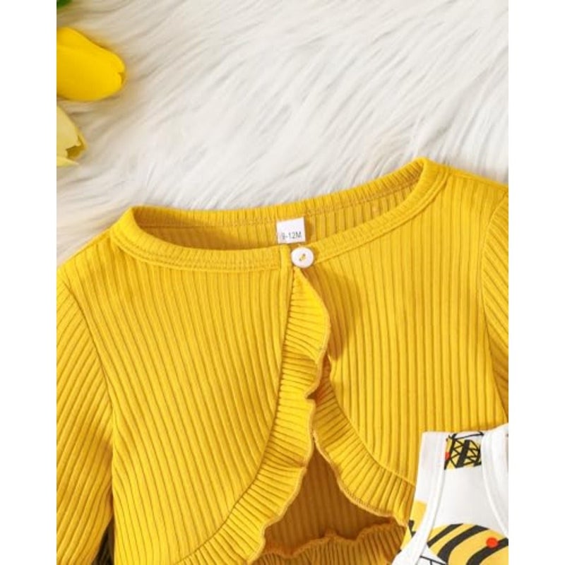Rosibel Girls Dress and Cotton Cardigan Set for M3T Spring and Autumn Clothing - Image 3