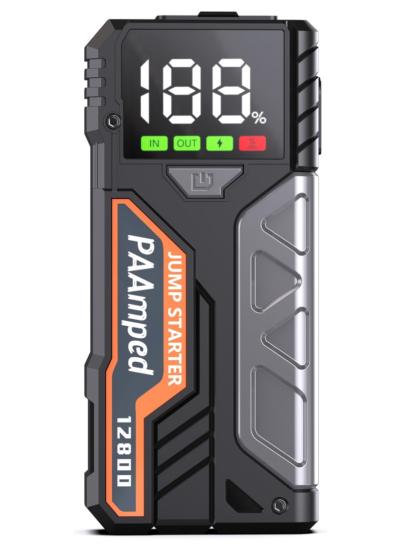 PAAmped Ultra Start Car Jump Starter for All Passenger Car 12800 mAh Power bank Portable Battery Jumper Pack 12V Emergency Light - Image 1