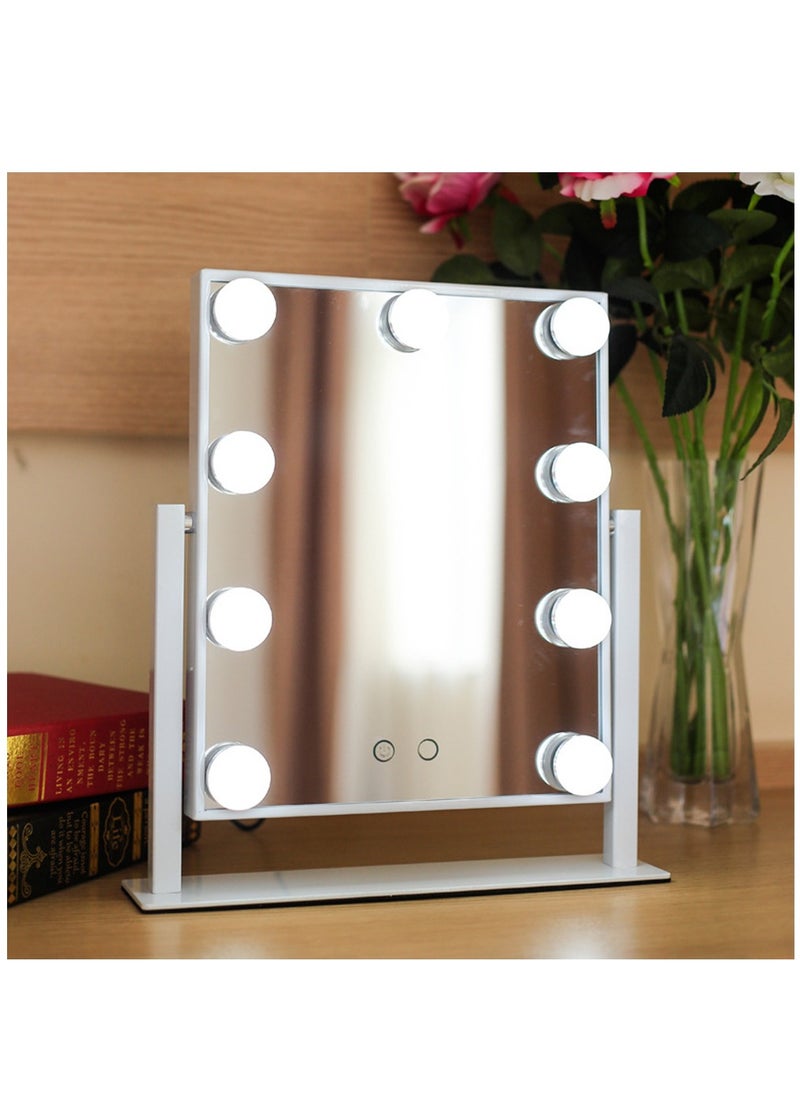 Arabest Vanity Mirror with Lights Lighted Makeup Mirror with 9 LED Bulbs Plug in Light Up Makeup Mirror with Lights 360 Rotation with 10x Magnifying Mirror Tabletop  - Image 5
