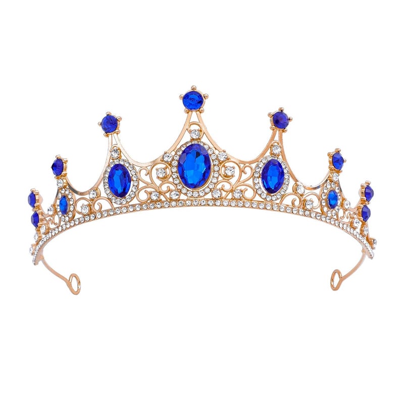 FORSEVEN Crystal Tiaras Birthday Crown for Women Wedding Rhinestones Princess Party Headbands Hair Accessories for Women and Girls Halloween Decorations Headband - Image 1