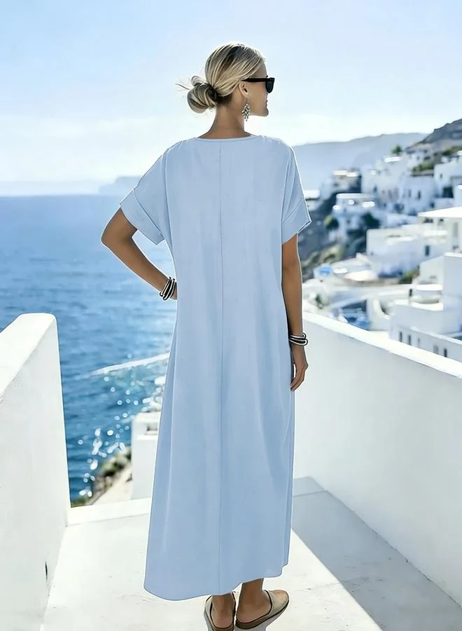 تايك تو Women'S Solid Color Loose Dress