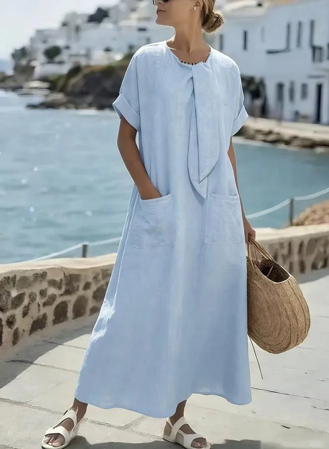 تايك تو Women'S Solid Color Loose Dress