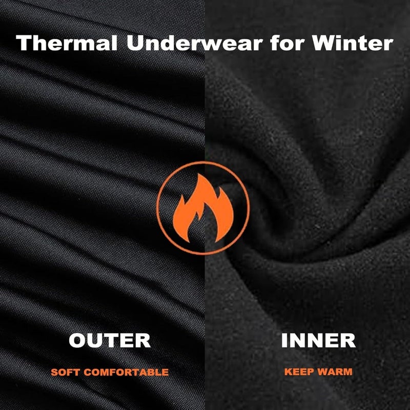 ALANX Thermal Underwear For Men, Thermal Long Johns Top Bottom Set, Thermal Wear Clothes pants Thermal Base Layer Long Sleeve pajama, Skiing, Hiking, Outdoor Sports - Image 5