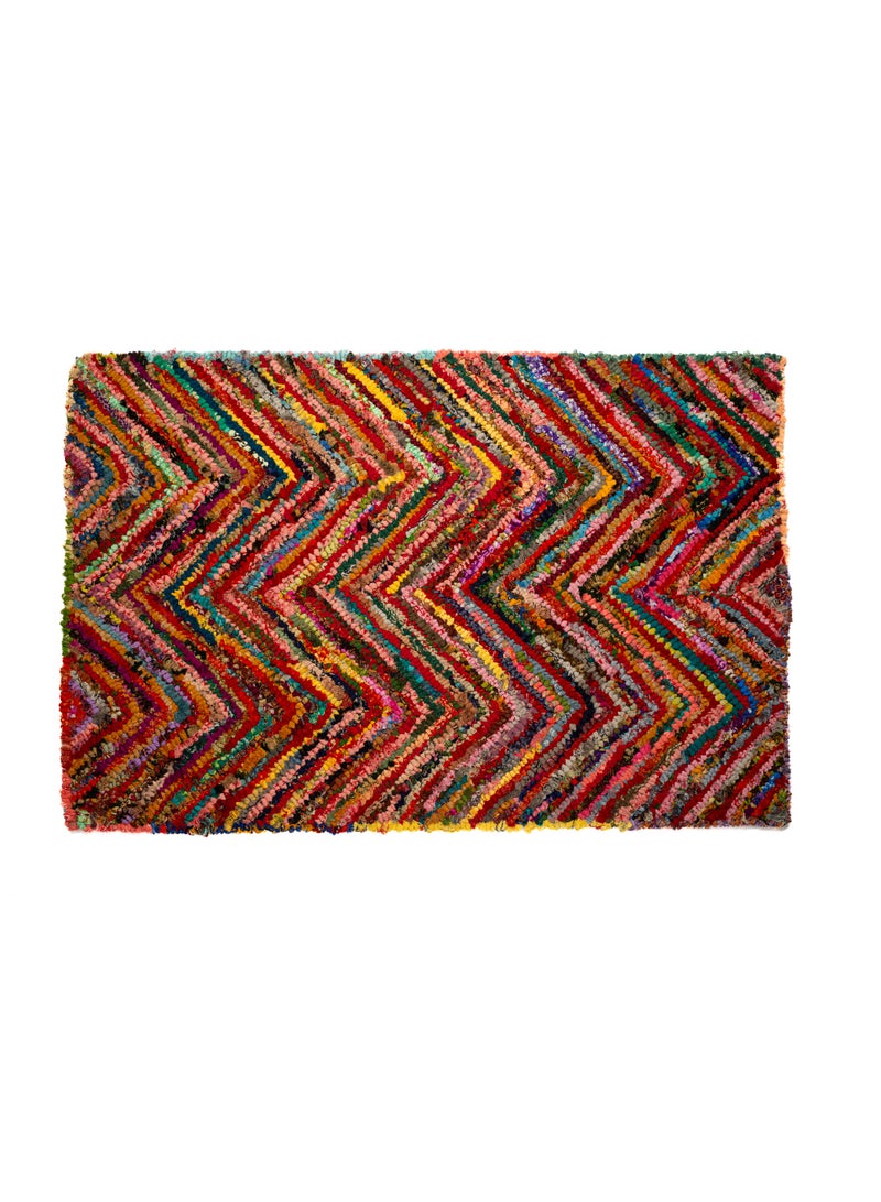 سجادة هندية يدوية بتقنية التافت – مزيج القطن متعدد الألوان - Image 2