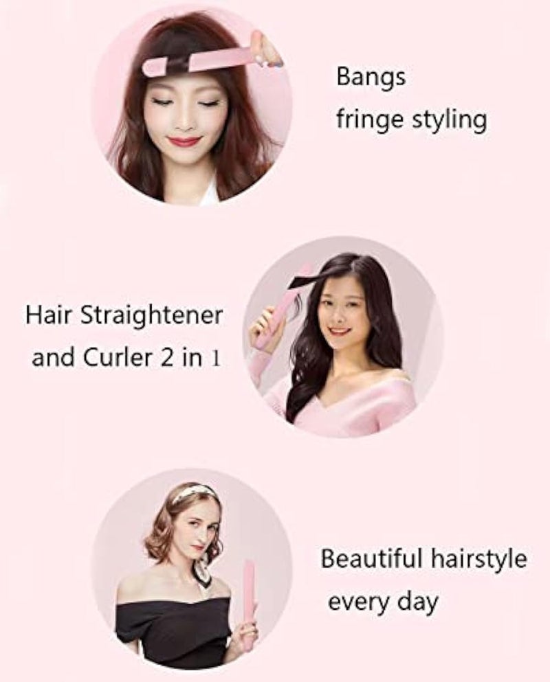 Mini Flat Iron,Travel Curling Irons,Small Hair Straightener and Curler 2 in 1,Hair Crimper for Women Outdoor or Home, 4.23 ounces - Image 4