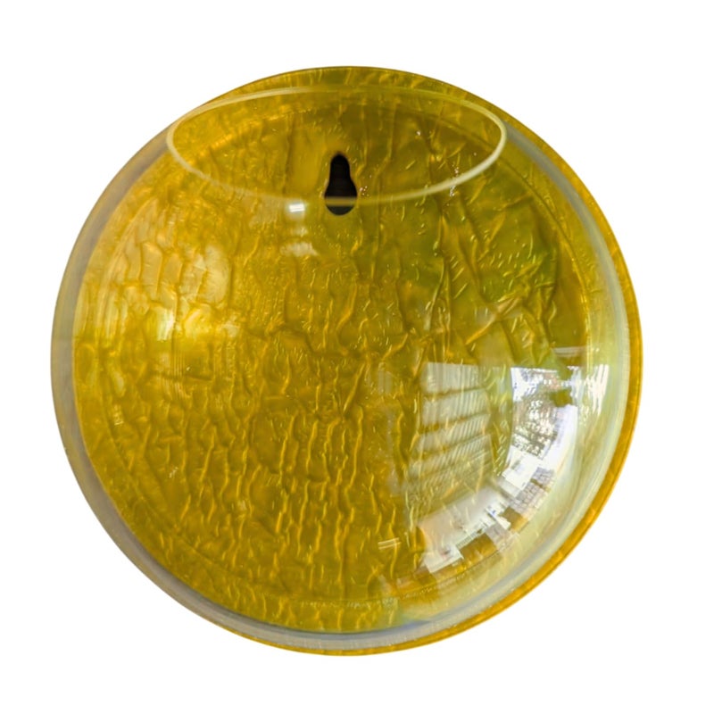 7pets Wall Mount 6-inch Yellow Round Shape Fish Bowl – Without Stand | Modern Aquarium for Home, Office & Café Décor | Compact and Space Saving Design | Elegant Fish Tank & Plant Terrarium - Image 1