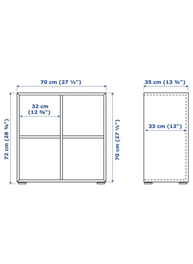 Zaboon Cabinet Combination With Feet, White, 70X35X72 Cm - Image 4