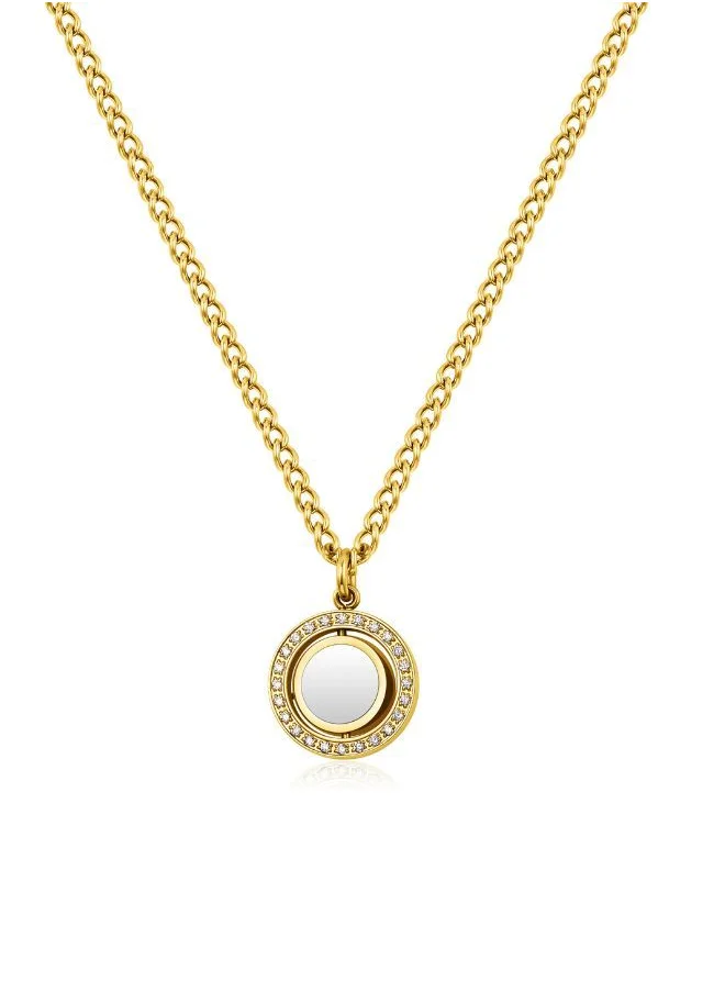 POLICE Reversible Necklace For Women Yellow Gold Plated