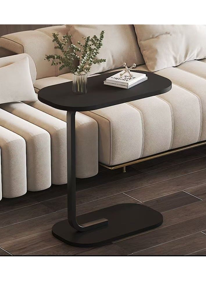 Generic C Shaped Side Table with Metal Frame Coffee Bed Couch End Table Laptop Holder Table for Living Room Bedroom Bedside( Black)  - Image 5