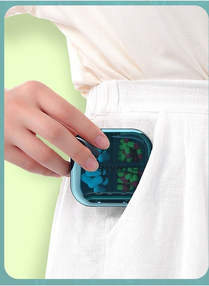 Generic Travel Pill Organizer 4 Cell Visible Portable Small Vitamin Medicine Divider Jewelry Container Anti Moisture for Purse  - Image 3