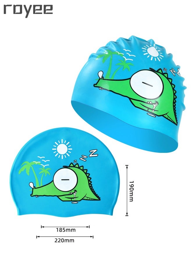 Royee Kids Water Goggles+ Silicone Swim Cap Set  | Clear Vision Water Pool Goggles,Anti-UV Child Diving Goggles Anti-Fog Swim Goggles with Anti-Fog Design for Snorkeling Diving Swimming Yeling - Image 2