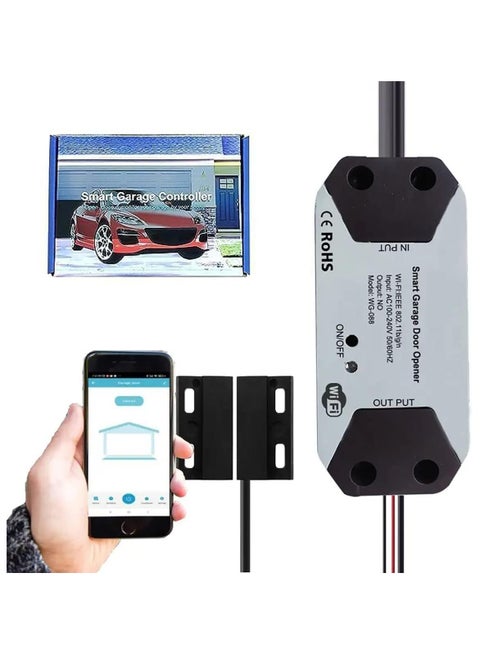 Tuya Smart WiFi Switch Garage Door Opener Controller Work with Echo Google Home SmartLife/Tuya APP Control No Hub Required