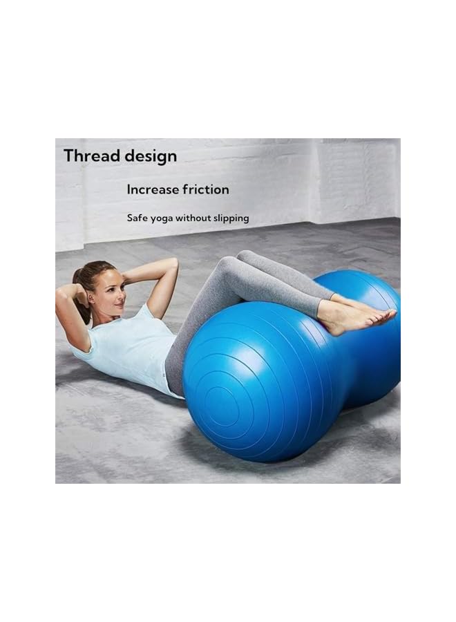 PROMASS Fitness Yoga Ball - Stability Ball With Peanut Shape For Balance And Core Strength Training - Anti Burst Exercise Ball For Home & Gym Fitness - Includes Pump And Yoga Stretch Band (45 * 90Cm)  - Image 2