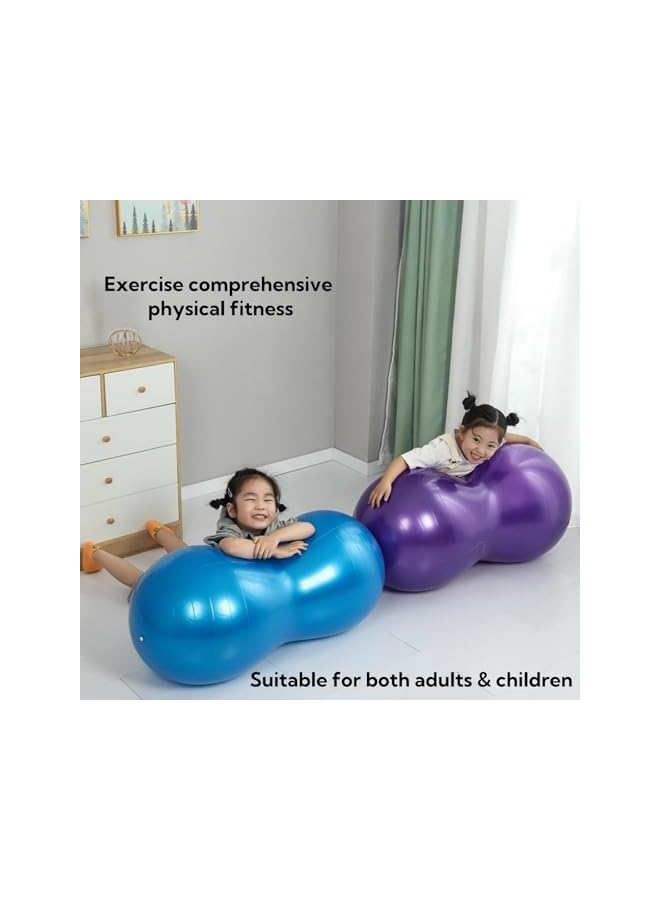 PROMASS Fitness Yoga Ball - Stability Ball With Peanut Shape For Balance And Core Strength Training - Anti Burst Exercise Ball For Home & Gym Fitness - Includes Pump And Yoga Stretch Band (45 * 90Cm)  - Image 4