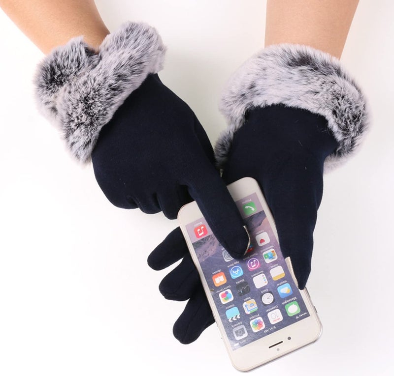 Alexvyan -20℉ Snow and Windproof Thermal Soft Warm Winter Gloves (Fur/Fleece Inside) for Riding,Protective Warm Hand Riding Cycling,Byke,Bike,Motorcycle,Scooty for Women,Girls,Ladeish (Black) - Image 5