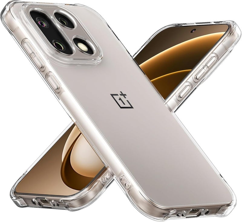 Lustree Crystal Clear Hybrid Case for OnePlus 15 5G | Shockproof Bumper Edge Protection | 360?? Transparent Back Cover - Image 1