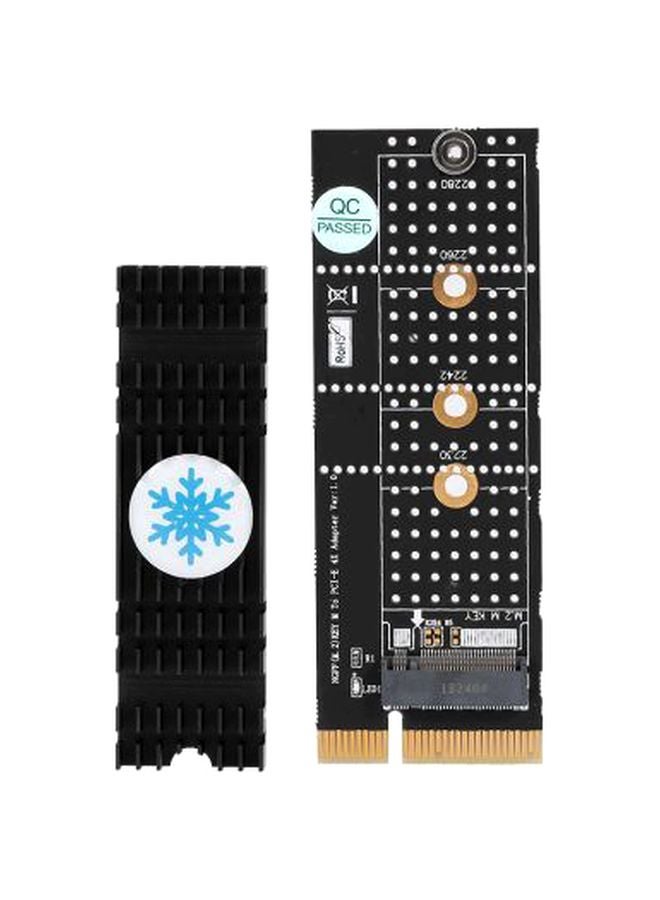 دوكولر بطاقة محول من محرك أقراص SSD M.2 NVME مفتاح إم إلى منفذ PCI- E 4X مع مشتت حراري أسود/ذهبي - Image 1