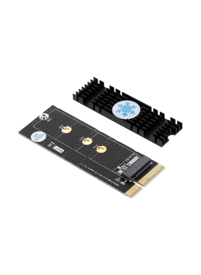 دوكولر بطاقة محول من محرك أقراص SSD M.2 NVME مفتاح إم إلى منفذ PCI- E 4X مع مشتت حراري أسود/ذهبي - Image 3