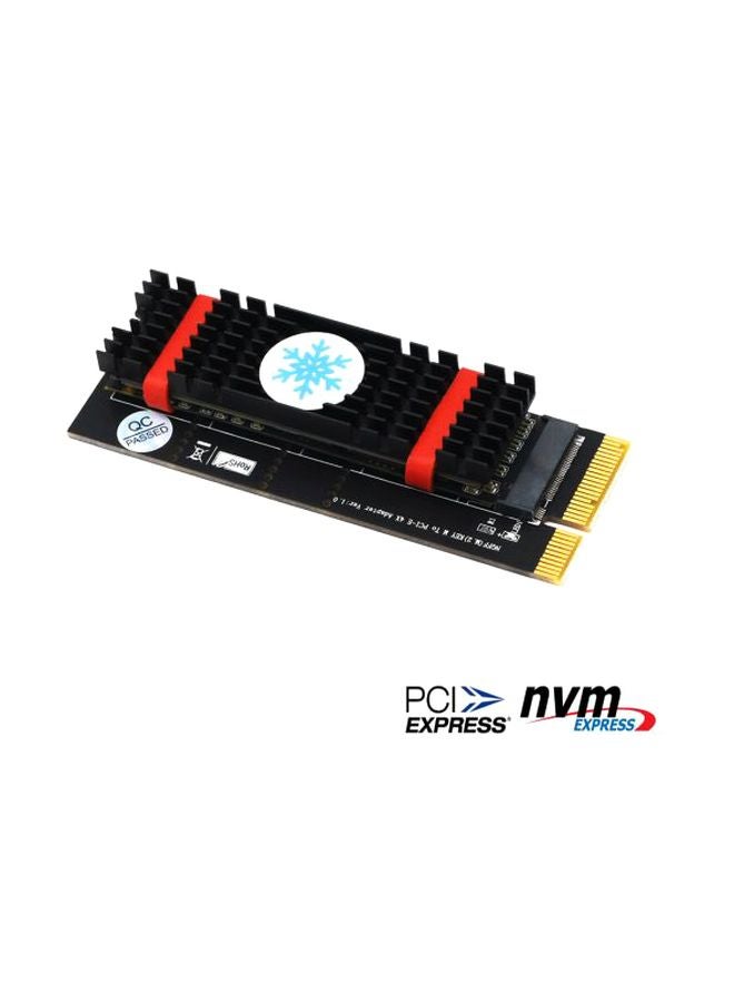 دوكولر بطاقة محول من محرك أقراص SSD M.2 NVME مفتاح إم إلى منفذ PCI- E 4X مع مشتت حراري أسود/ذهبي - Image 4