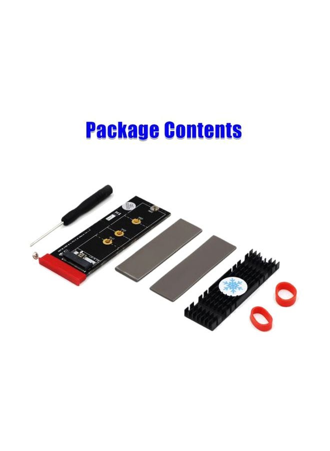 دوكولر بطاقة محول من محرك أقراص SSD M.2 NVME مفتاح إم إلى منفذ PCI- E 4X مع مشتت حراري أسود/ذهبي - Image 2