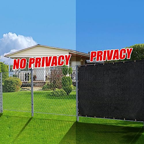 BADAO Black 6FT X 50FT Outdoor Privacy Screen Fence & Mesh Shade Net Cover, Ideal for Garden and Backyard - Enhances Privacy for Fencing & Chain Link, Perfect for Patio Privacy Wall, Slats，Freestanding - Image 4