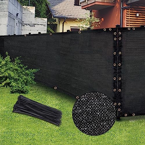 BADAO Black 6FT X 50FT Outdoor Privacy Screen Fence & Mesh Shade Net Cover, Ideal for Garden and Backyard - Enhances Privacy for Fencing & Chain Link, Perfect for Patio Privacy Wall, Slats，Freestanding - Image 1
