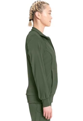 Cherokee Infinity Zip Front Scrub Jackets for Women, 4-Way Stretch Fabric 2391A, M, Olive - Image 5