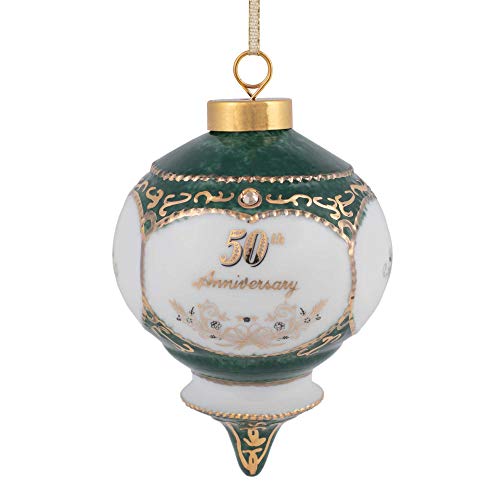 CBE Happy 50th Wedding Anniversary Victorian 4.5 Inch Porcelain Hanging Ornament - Image 1
