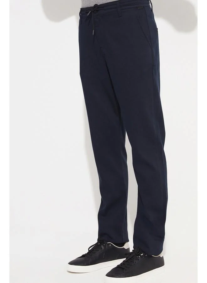 JUNE June Exclusive Men Regular Fit Textured Trouser Navy