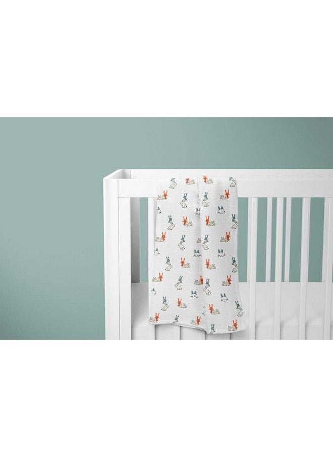 MOM'S HOME - Organic Cotton Baby Muslin Swaddle012 Monthspack Of 3 Panda Monkey Rabbit - Image 1