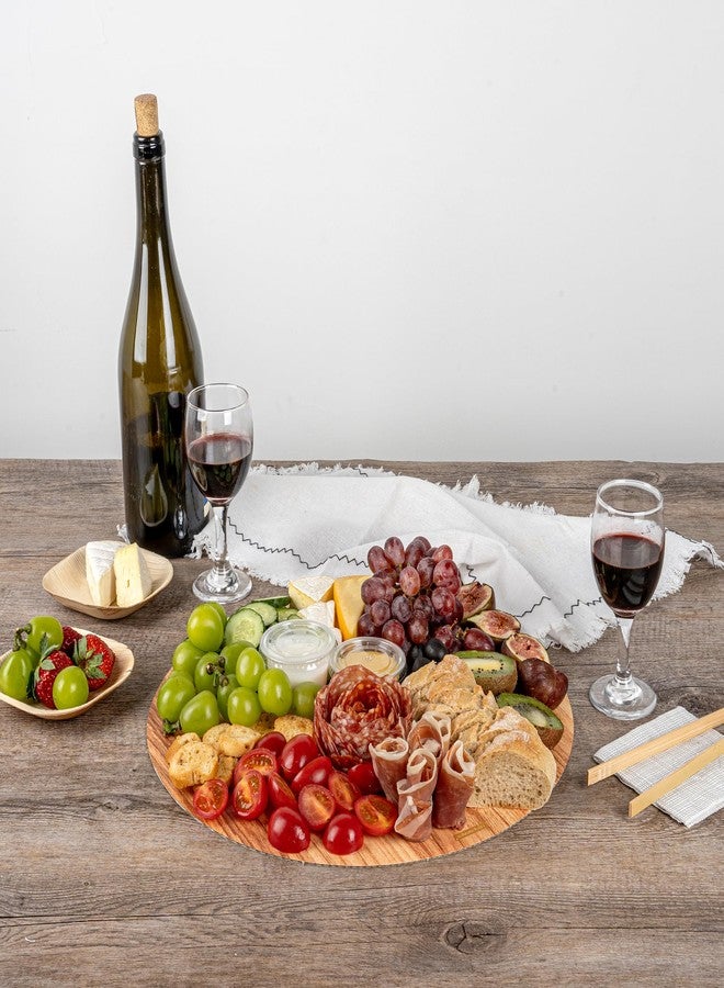 Restaurantware Cater Tek 13.8 Inch Charcuterie Boards 10 Faux Wood Cheese Boards - Round Stackable Paper Cardboard Charcuterie Boards Disposable For Serving At Catered Events - Image 3