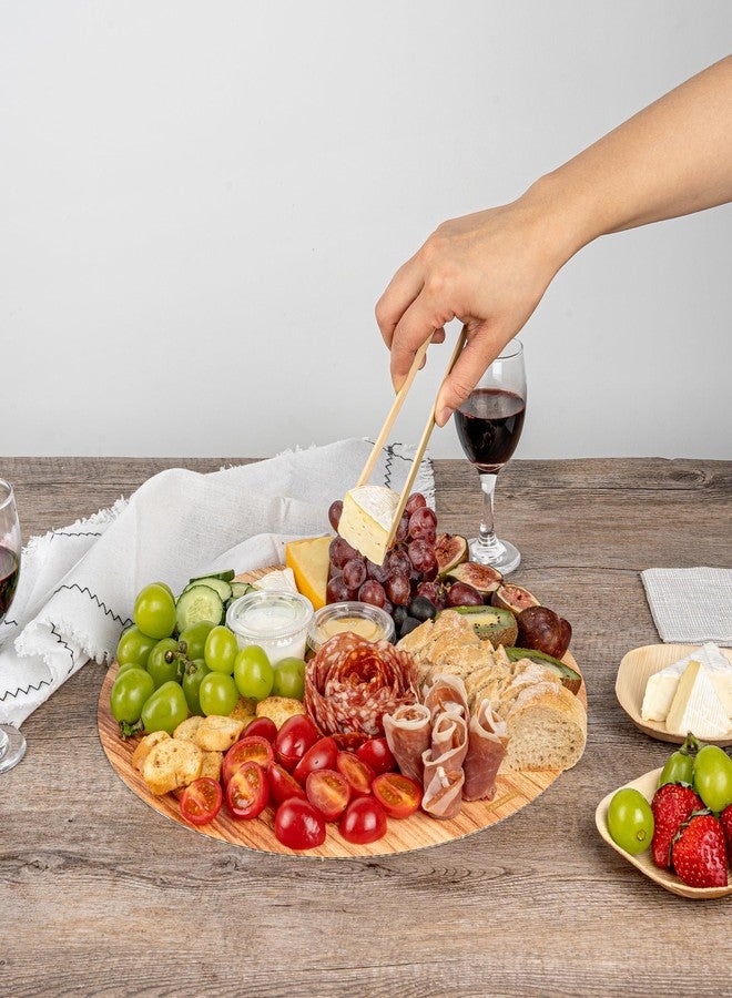 Restaurantware Cater Tek 13.8 Inch Charcuterie Boards 10 Faux Wood Cheese Boards - Round Stackable Paper Cardboard Charcuterie Boards Disposable For Serving At Catered Events - Image 4