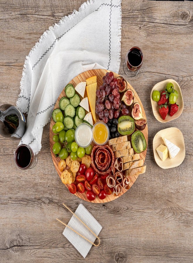 Restaurantware Cater Tek 13.8 Inch Charcuterie Boards 10 Faux Wood Cheese Boards - Round Stackable Paper Cardboard Charcuterie Boards Disposable For Serving At Catered Events - Image 5