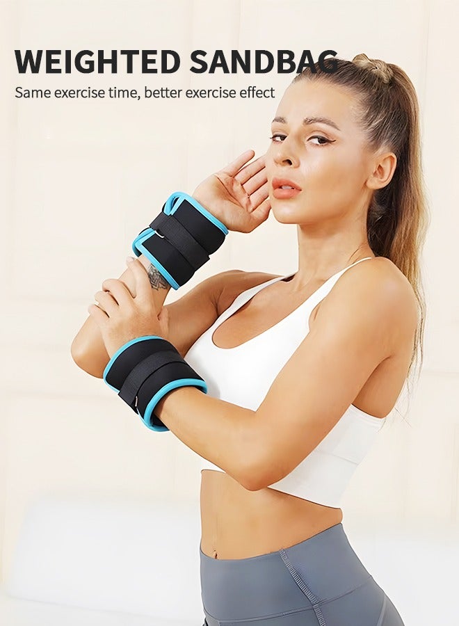 GROIC 1 Pair Ankle Weights Sets 2 KG Ankle and Wrist Weights for Women and Men, Velcro Straps Weight-Bearing Exercise Leg Arm Wrist Strap or Foot Exercise Training Workout Walking Jogging Yoga, 2 KG/ Pair - Image 2