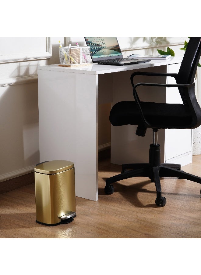 Pan Home Primo Fingerprint Resistant Metal Pedal Bin 21.3x20.5x29.5cm 5L - Gold - Image 1