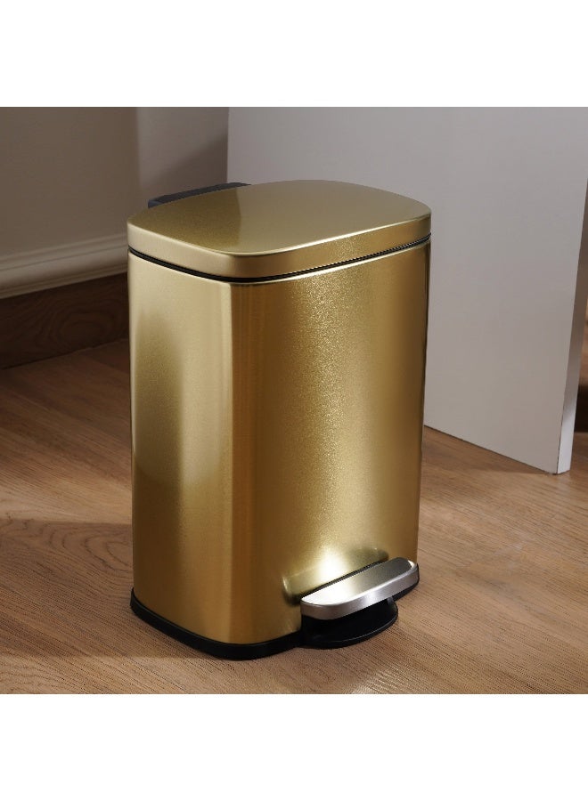 Pan Home Primo Fingerprint Resistant Metal Pedal Bin 21.3x20.5x29.5cm 5L - Gold - Image 5