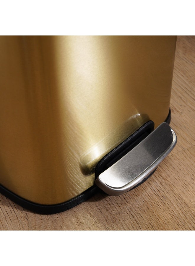 Pan Home Primo Fingerprint Resistant Metal Pedal Bin 21.3x20.5x29.5cm 5L - Gold - Image 2